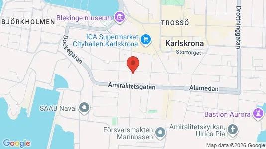 Bostadsrätter till salu i Karlskrona - kort over placeringen