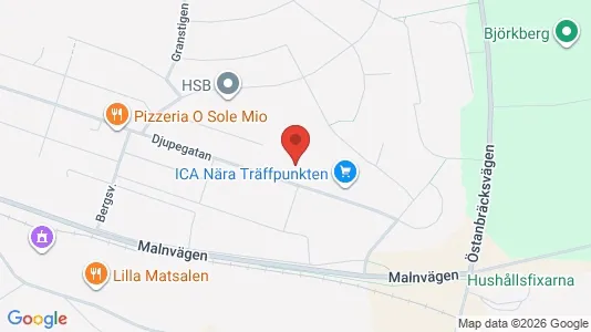 Bostadsrätter till salu i Hudiksvall - kort over placeringen