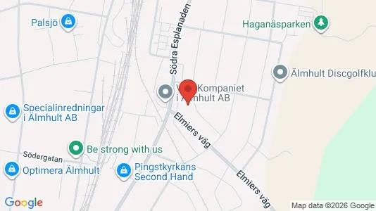 Bostadsrätter till salu i Älmhult - kort over placeringen