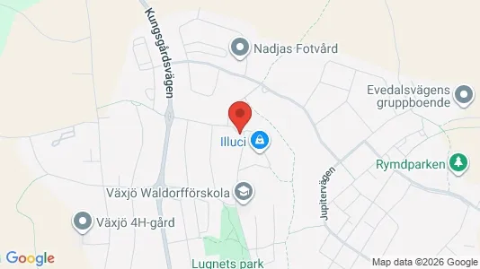 Bostadsrätter till salu i Växjö - kort over placeringen