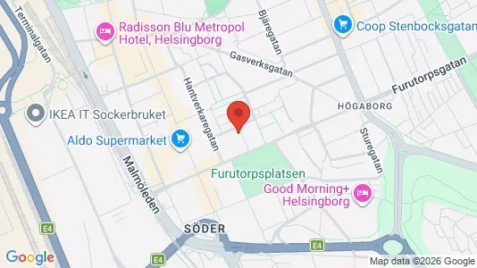 Lägenheter till salu i Helsingborg - kort over placeringen