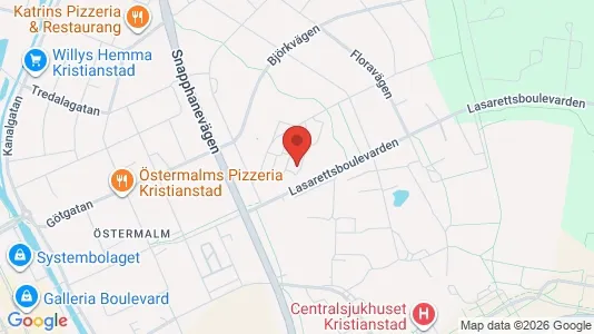 Lägenheter att hyra i Kristianstad - kort over placeringen