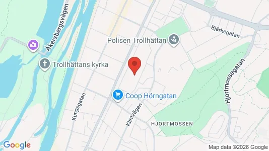 Lägenheter att hyra i Trollhättan - kort over placeringen