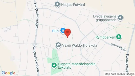 Lägenheter till salu i Växjö - kort over placeringen
