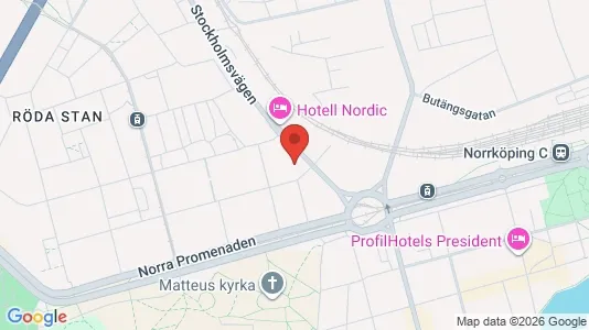 Bostadsrätter till salu i Norrköping - kort over placeringen