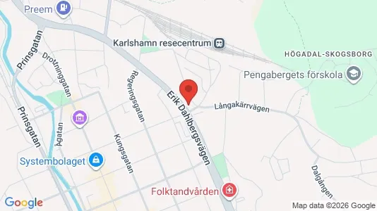 Bostadsrätter till salu i Karlshamn - kort over placeringen
