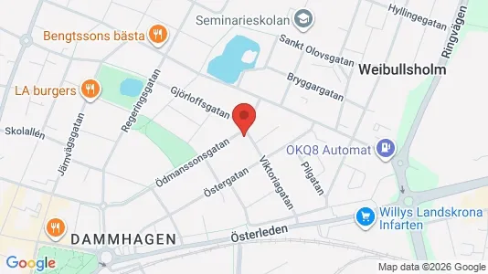 Lägenheter att hyra i Landskrona - kort over placeringen