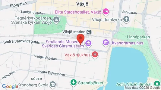 Lägenheter till salu i Växjö - kort over placeringen