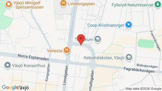 Lägenheter till salu i Växjö - kort over placeringen