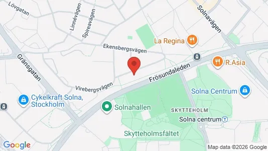 Lägenheter till salu i Solna - kort over placeringen