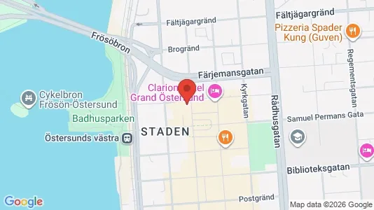 Lägenheter till salu i Östersund - kort over placeringen