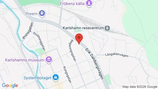 Lägenheter till salu i Karlshamn - kort over placeringen