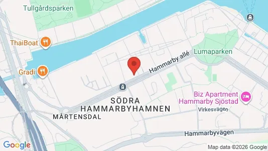 Lägenheter till salu i Hammarbyhamnen - kort over placeringen