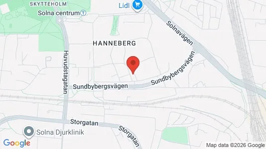 Lägenheter till salu i Solna - kort over placeringen