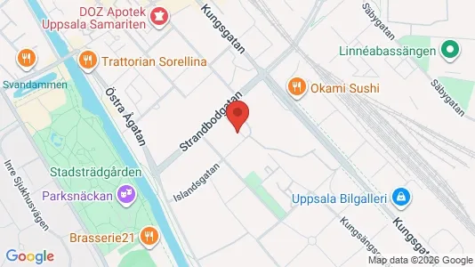 Lägenheter till salu i Uppsala - kort over placeringen
