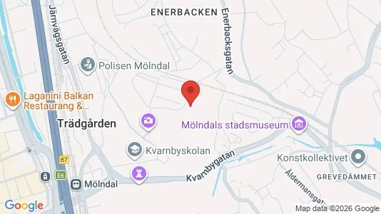 Lägenheter till salu i Mölndal - kort over placeringen