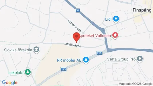Lägenheter till salu i Finspång - kort over placeringen