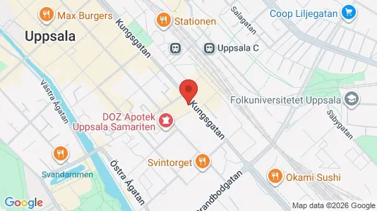 Lägenheter till salu i Uppsala - kort over placeringen