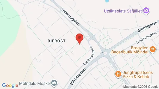 Lägenheter till salu i Mölndal - kort over placeringen