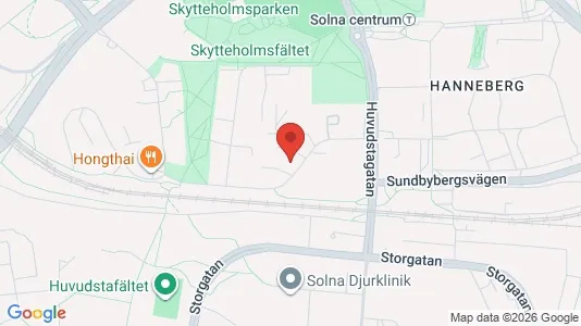 Lägenheter till salu i Solna - kort over placeringen