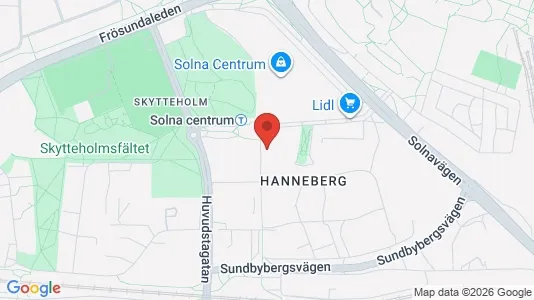 Lägenheter till salu i Solna - kort over placeringen