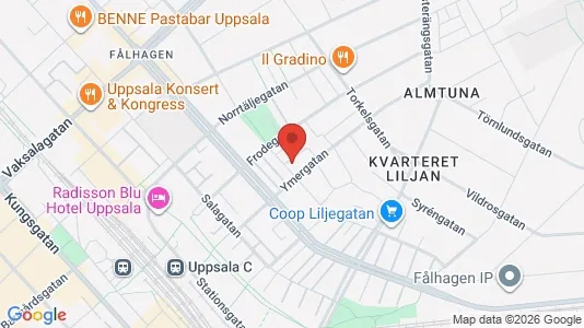 Lägenheter till salu i Uppsala - kort over placeringen