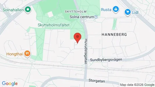 Lägenheter till salu i Solna - kort over placeringen