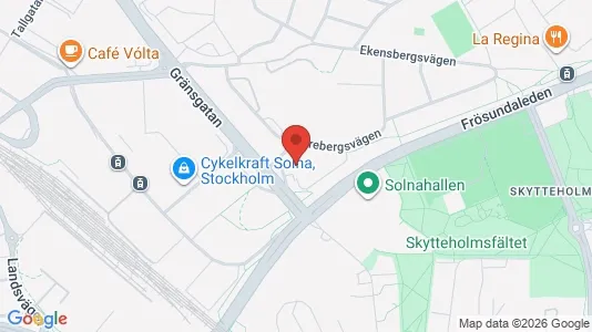 Lägenheter till salu i Solna - kort over placeringen