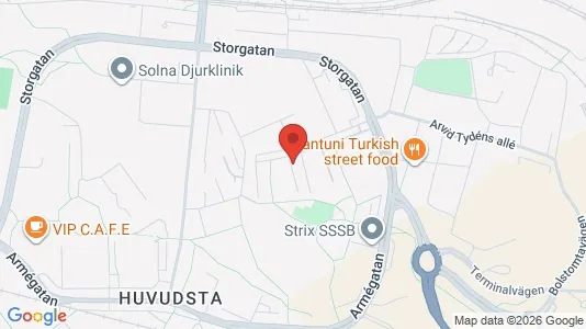 Lägenheter till salu i Solna - kort over placeringen