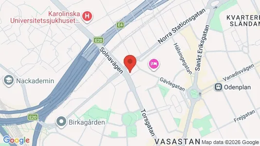 Lägenheter till salu i Vasastan - kort over placeringen