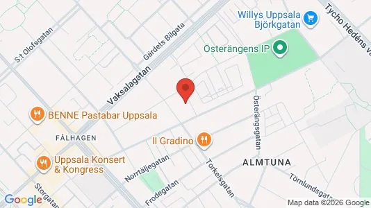 Lägenheter till salu i Uppsala - kort over placeringen