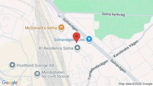 Lägenheter till salu i Solna - kort over placeringen