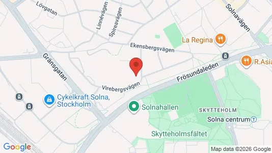 Lägenheter till salu i Solna - kort over placeringen