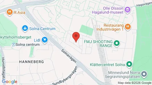 Lägenheter till salu i Solna - kort over placeringen