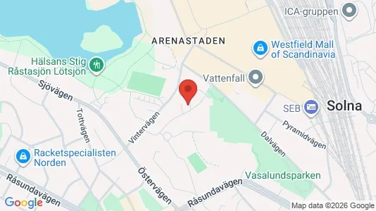 Lägenheter till salu i Solna - kort over placeringen
