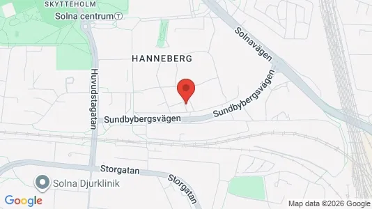 Lägenheter till salu i Solna - kort over placeringen