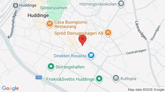 Lägenheter till salu i Huddinge - kort over placeringen