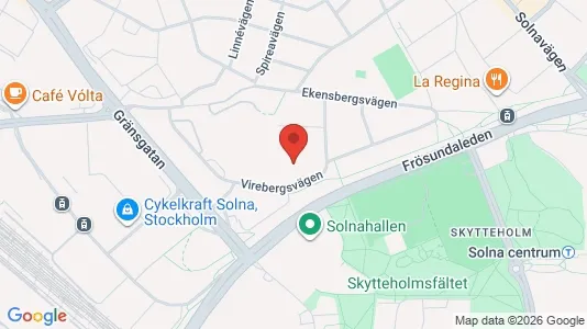 Lägenheter till salu i Solna - kort over placeringen