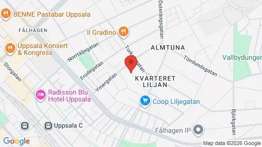 Lägenheter till salu i Uppsala - kort over placeringen
