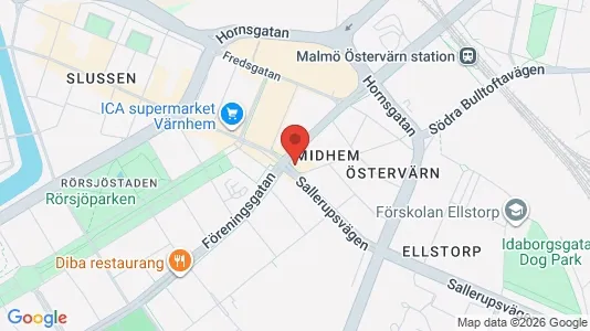 Lägenheter till salu i Malmö Centrum - kort over placeringen