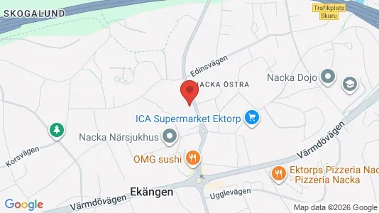 Lägenheter till salu i Nacka - kort over placeringen