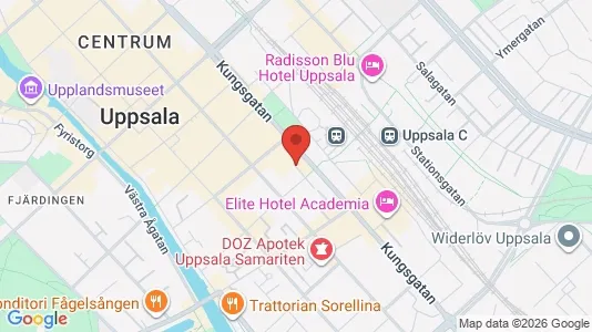 Lägenheter till salu i Uppsala - kort over placeringen