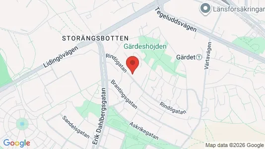 Lägenheter till salu i Gärdet/Djurgården - kort over placeringen