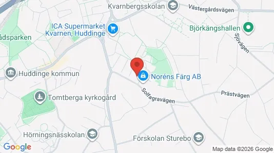 Lägenheter till salu i Huddinge - kort over placeringen