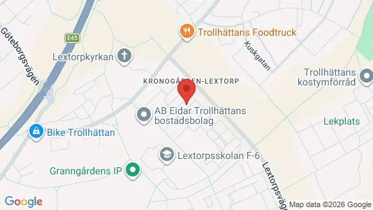 Lägenheter att hyra i Trollhättan - kort over placeringen