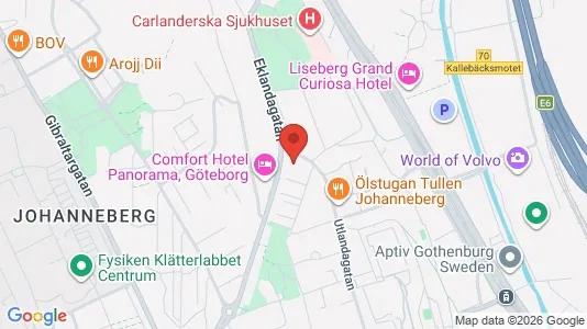 Lägenheter till salu i Johanneberg - kort over placeringen