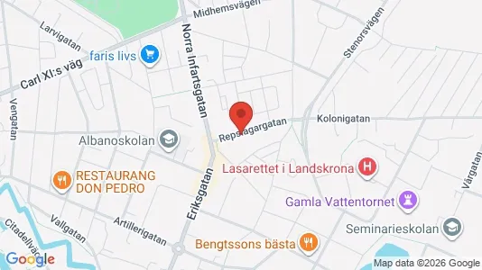 Lägenheter att hyra i Landskrona - kort over placeringen