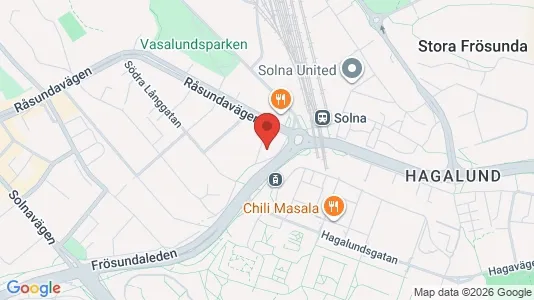 Lägenheter till salu i Solna - kort over placeringen