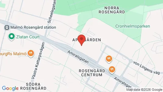 Lägenheter till salu i Rosengård - kort over placeringen