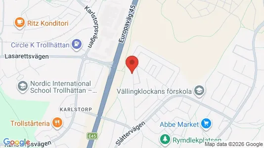 Lägenheter att hyra i Trollhättan - kort over placeringen